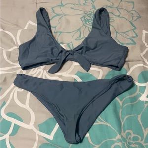 Grey blue bikini set